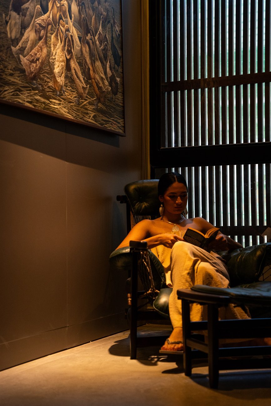 Ambiente de spa e leitura.